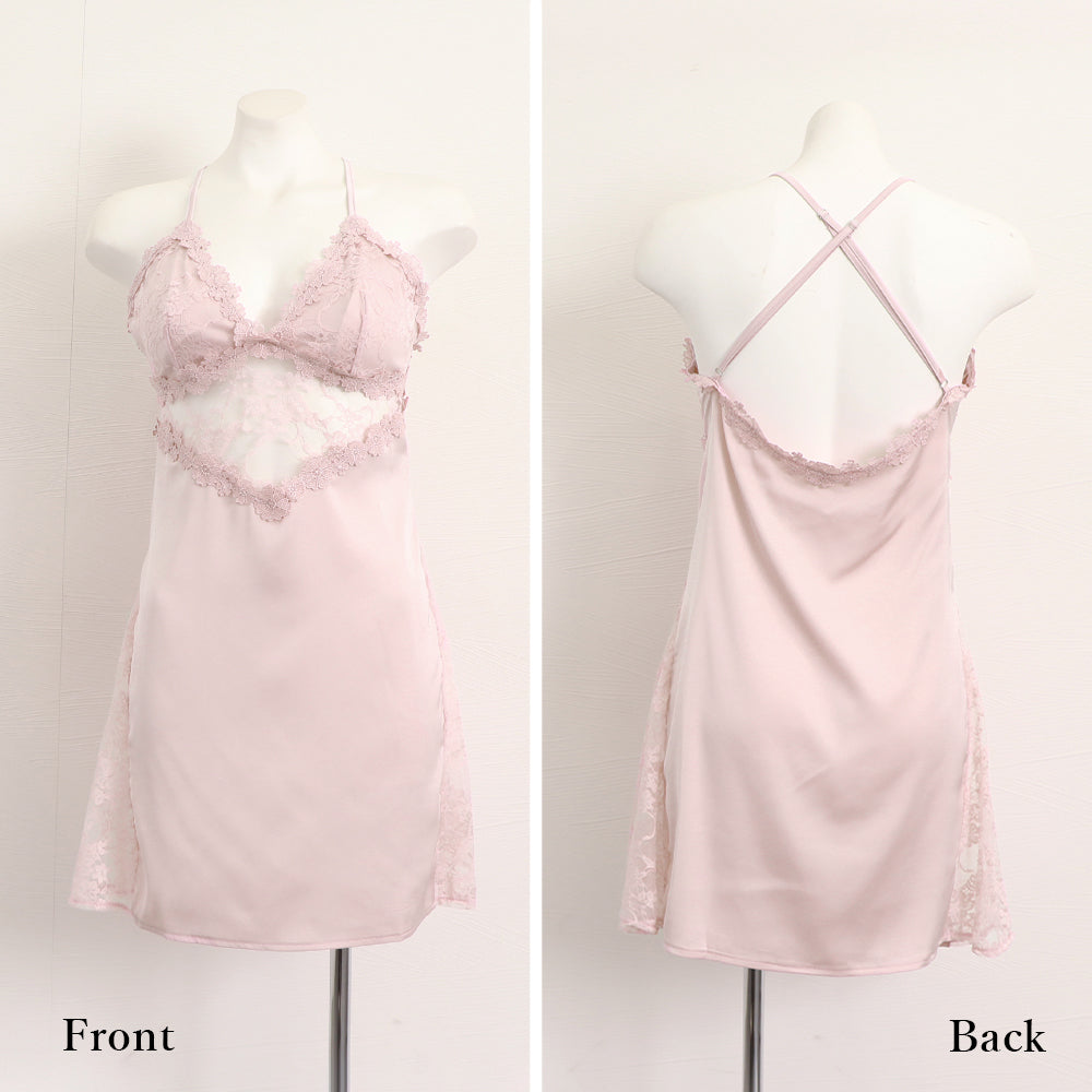 セクシーベビードール カップ付きパジャマ 可愛い シルク調 ネグリジェ