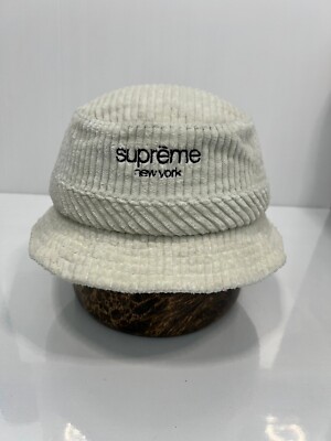 Supreme Bucket Corduroy Hat White Adjustablec Size S/M | eBay