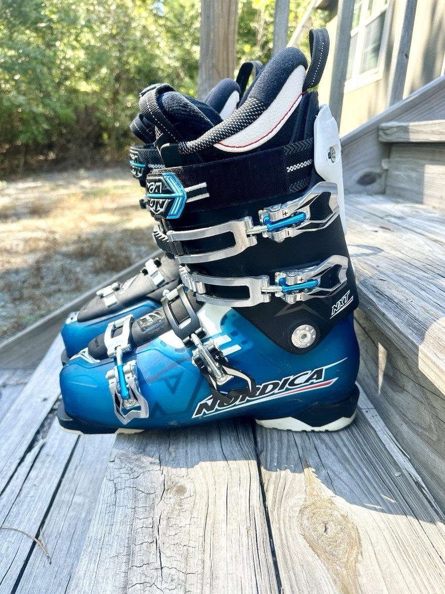 Nordica ski boots size men's 9.5 NXT N2 blue white black alpine