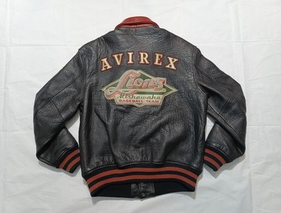 RARE Ex Con. Red Black OG All American avirex leather jacket Sz M