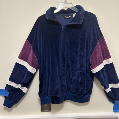 Christian Dior Women's Blue and Purple Jacket Velour Late 80's | eBay