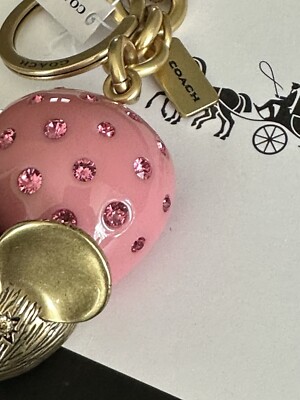 NWT COACH PINK CRYSTAL MOUSE BRASS CAX70 | eBay