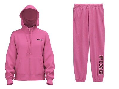 Victoria's Secret PINK Ivy Fleece Campus Full Zip Hoodie