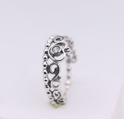 Size 7.5/56 Authentic PANDORA My Princess Tiara Crown Silver Ring