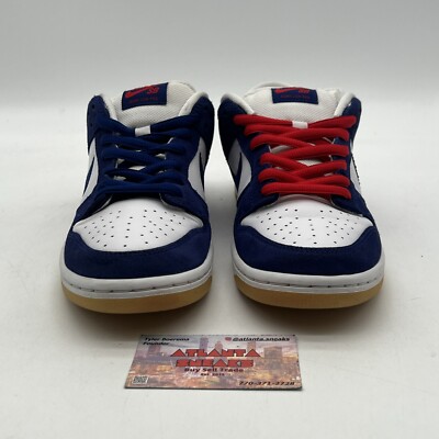 Size 8 - Nike SB Dunk Low Los Angeles Dodgers White Navy Leather