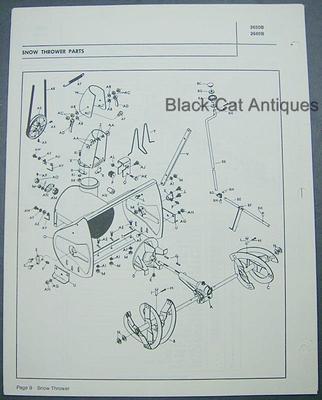 Original 1974 MTD Snow Thrower Illustrated Parts List Models 2650B
