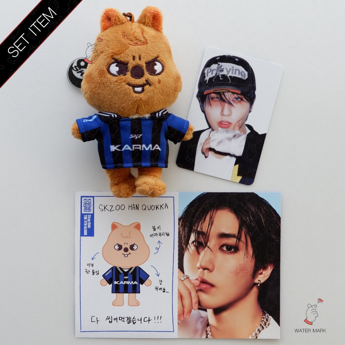 STRAY KIDS KARMA ALBUM SKZOO ver. KEYRING HAN QUOKKA PROFILE CARD