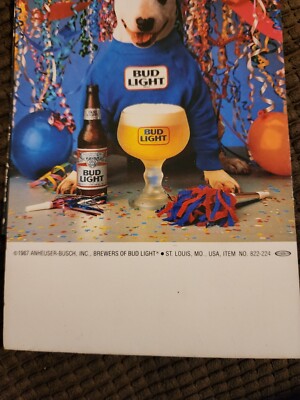 1987 Spuds Mackenzie the Original Party Animal Bud Light Bar