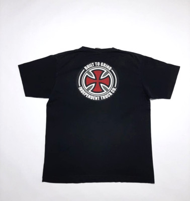 Vintage Independent Truck Co. Built To Grind Skate Black Tee Size