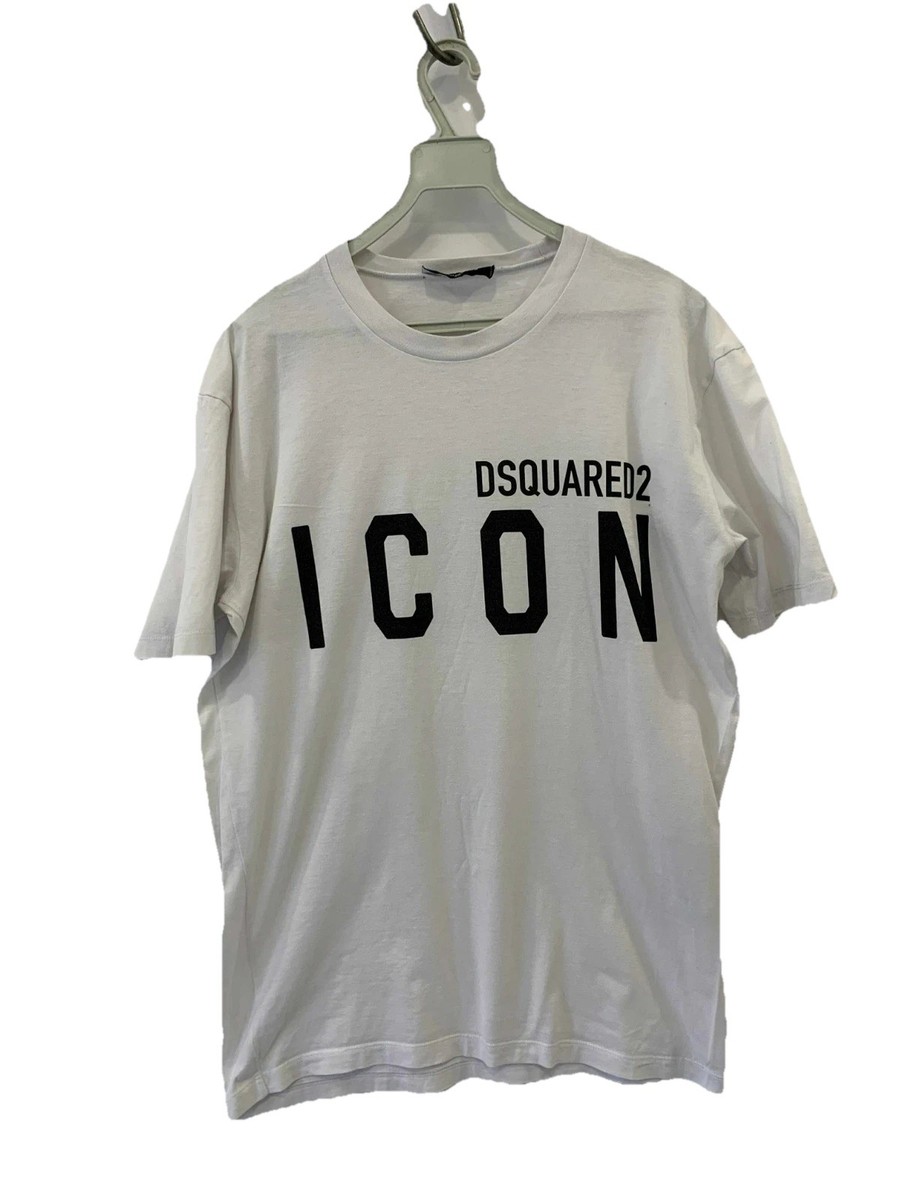 Dsquared2 ICON T-Shirt White Size XS Made in Portugal Authentic