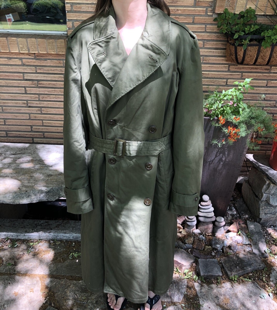 Vietnam Era US ARMY Overcoat Cotton & Wool Liner OG 107 Green Mens