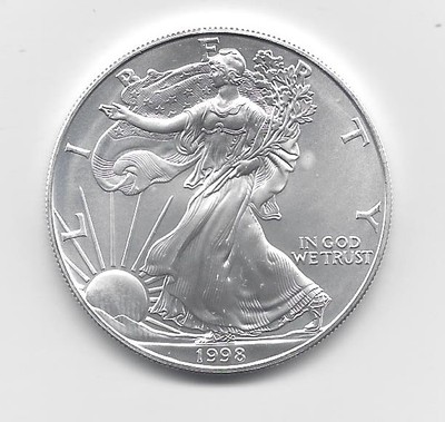 1998 - 1 oz American Silver Eagle Coin - One Troy oz .999 Bullion
