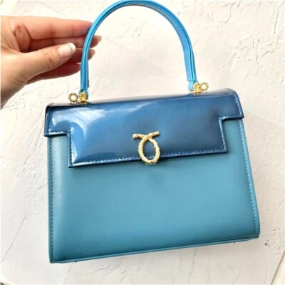 LAUNER LONDON IRIS Top Handle Cloud Blue Shoulder Bag Handbag NEW