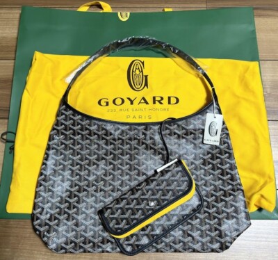 Goyard Boheme Hobo PM Shoulder Bag Pouch Black Purse Woman Canvas