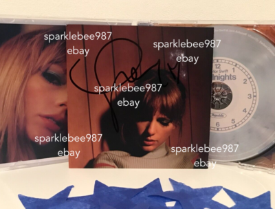 Taylor Swift Midnights Signed CD With HEART Moonstone Blue RARE | eBay