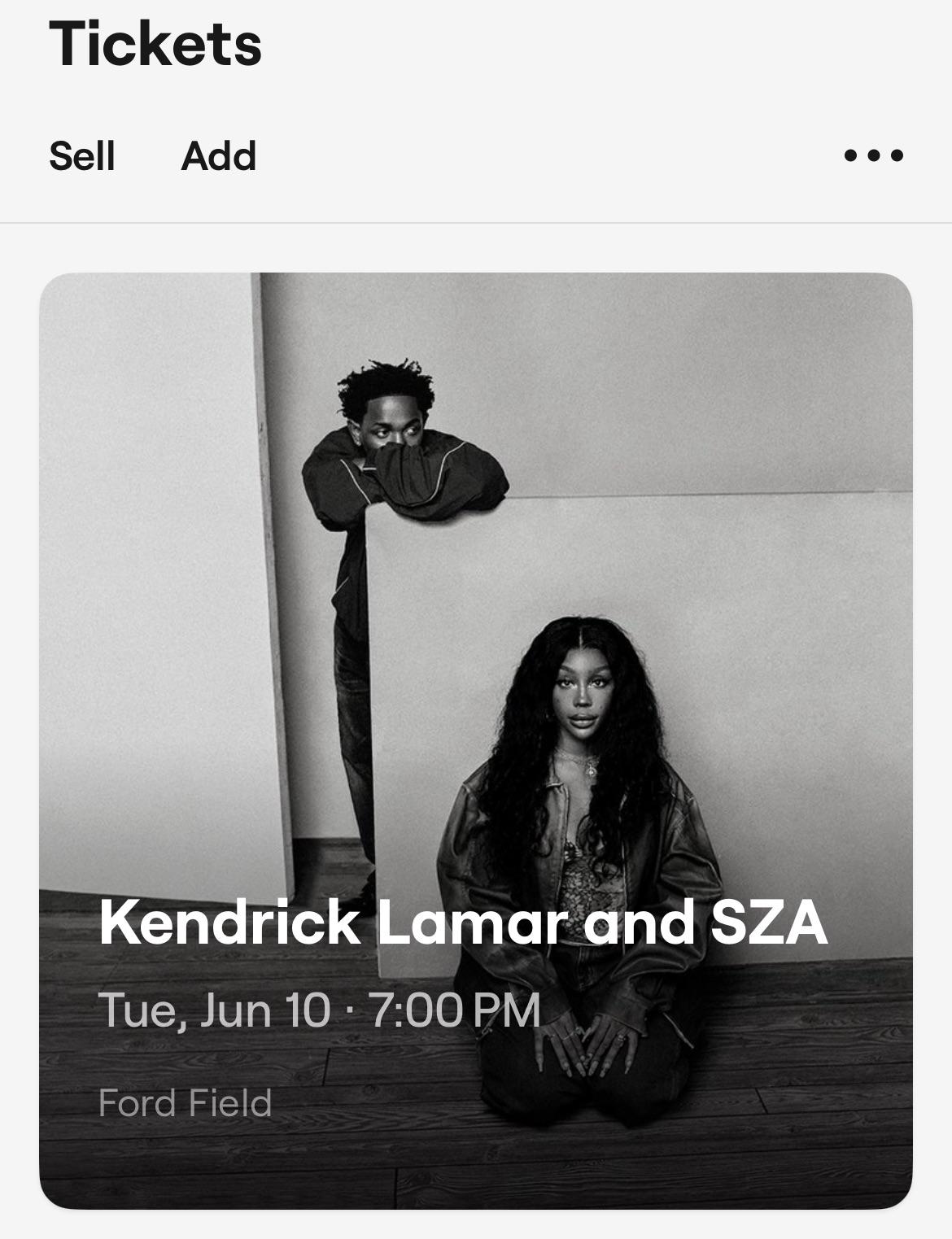 SZAとケンドリック・ラマーのチケット、やっと手に入れた！めっちゃ