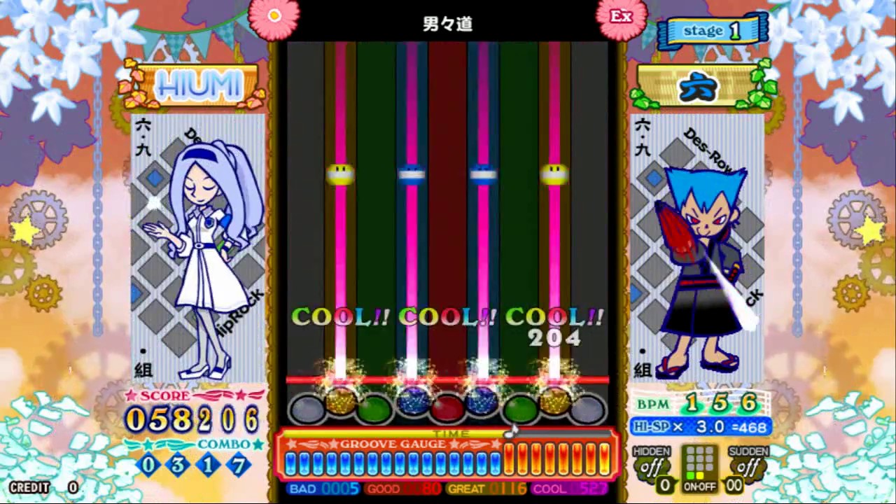 pop'n music] ヒップロック2 / 男々道 EX mirror - YouTube