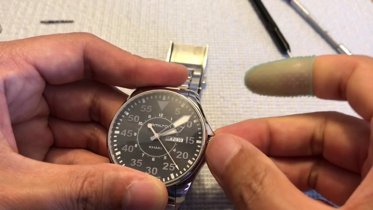 腕時計 ハミルトン カーキ アビエーション パイロット 電池交換