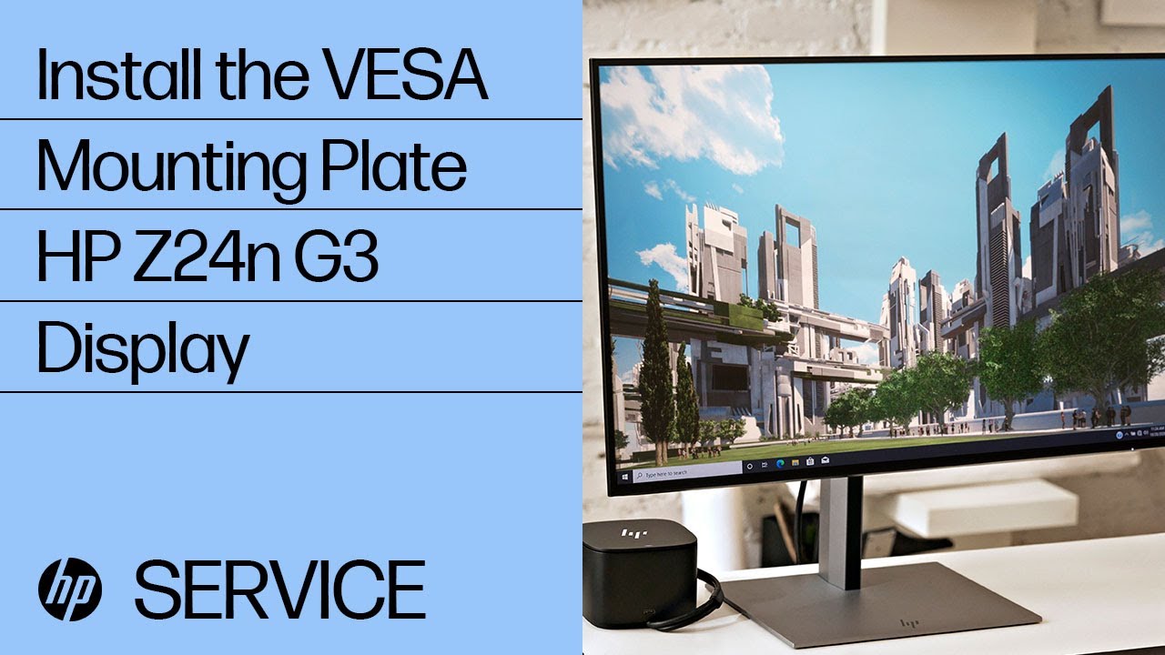 Installing the VESA Mounting Plate on the HP Z24n G3 Display| HP