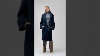 POSTELEGANT(ポステレガント) | ウールリバーコート - ブラック