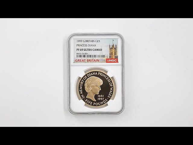 1999 英国 ダイアナ妃追悼記念 5ポンド 金貨 プルーフ NGC PF 69 UC 準