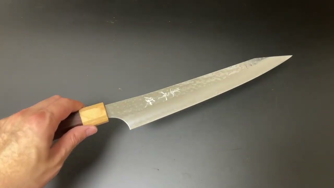 黒﨑優 Yu Kurosaki 閃光 鋭 筋引包丁240mm SG2粉末ハイス鋼 紫檀八角