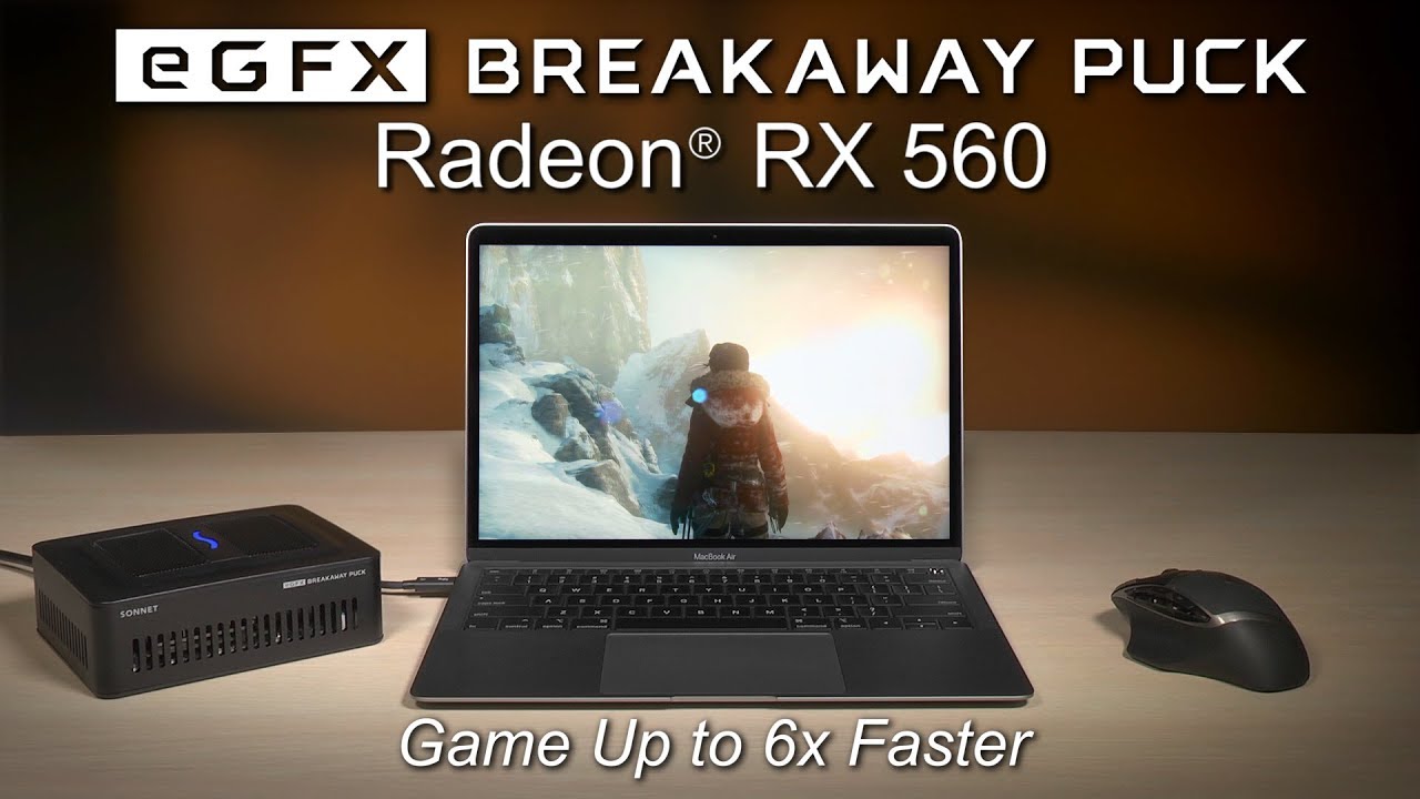 Game Up to 6x Faster - eGFX Breakaway Puck Radeon RX 560 - YouTube