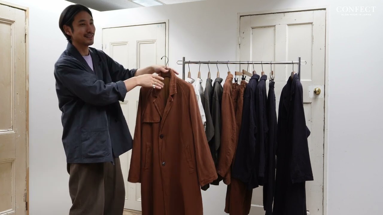 UpcycleLino] 起毛リネン レギュラーカラーシャツ｜nest Robe