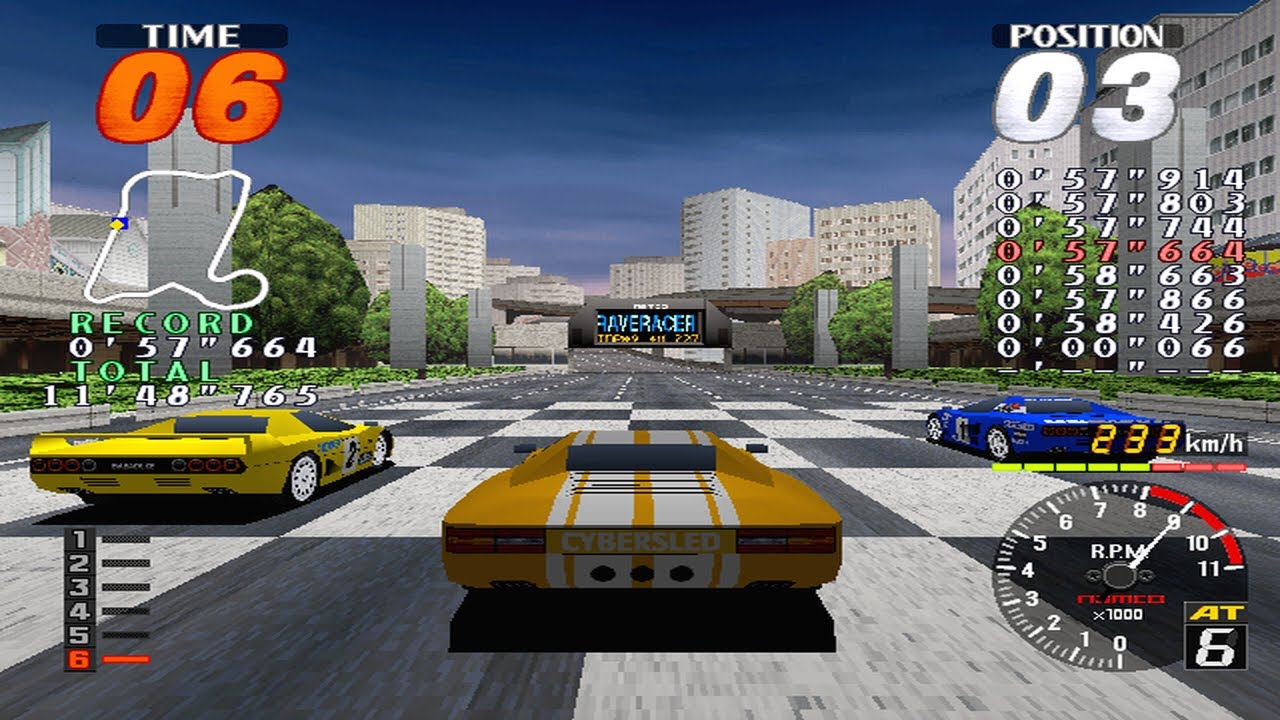 Rave Racer - Namco System 22 - Intermediate - 6 Yellow Car - Extra