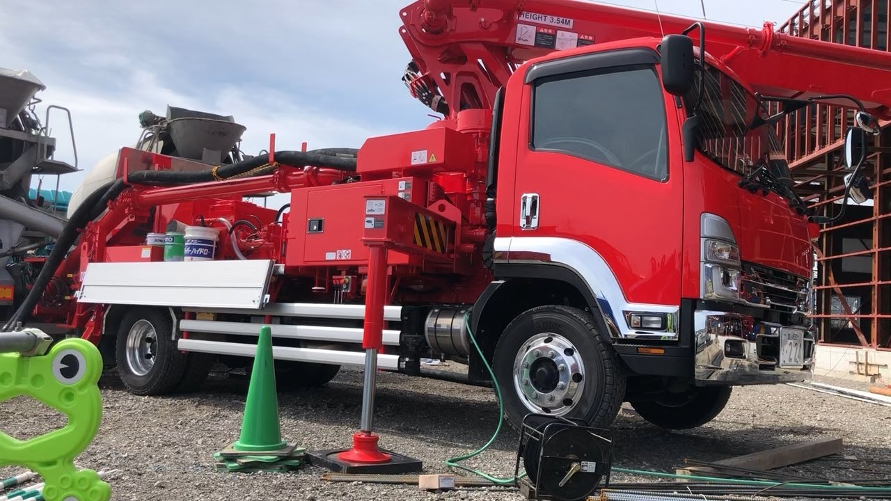 山崎コンクリートポンプ車 JUNJIN JXZ22-4. 11HP - YouTube