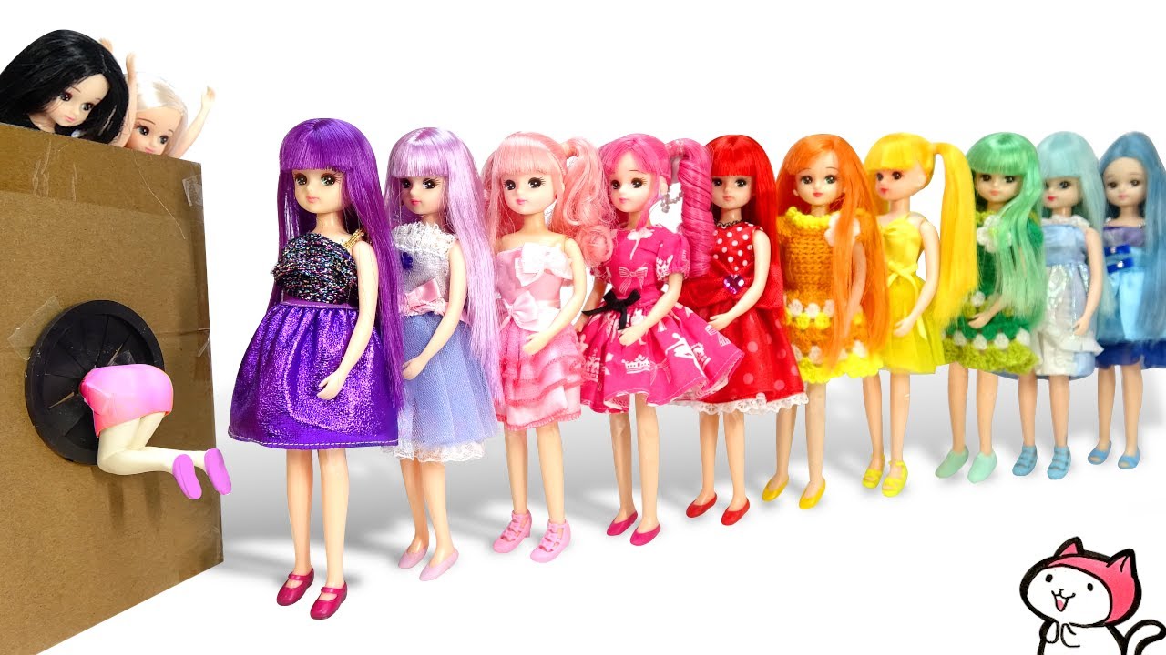 リカちゃんが箱にすぽすぽ突入☆！】手さぐりボックスの中をみてみよう