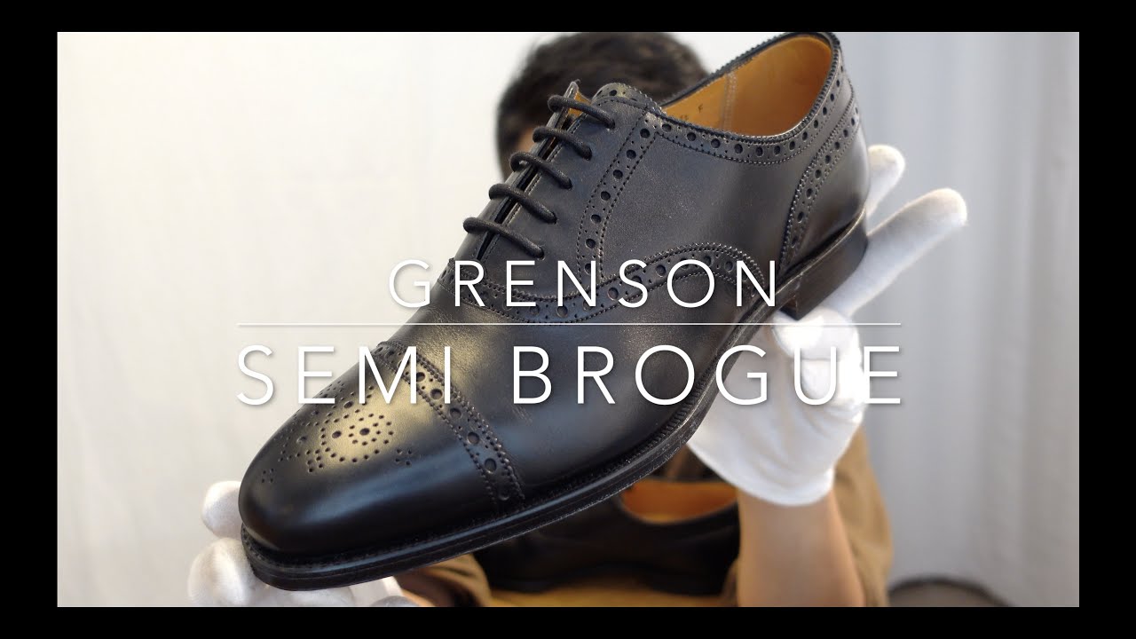 グレンソン セミブローグ ブラック FOOTMASTER サイズ6.5 - 中古革靴