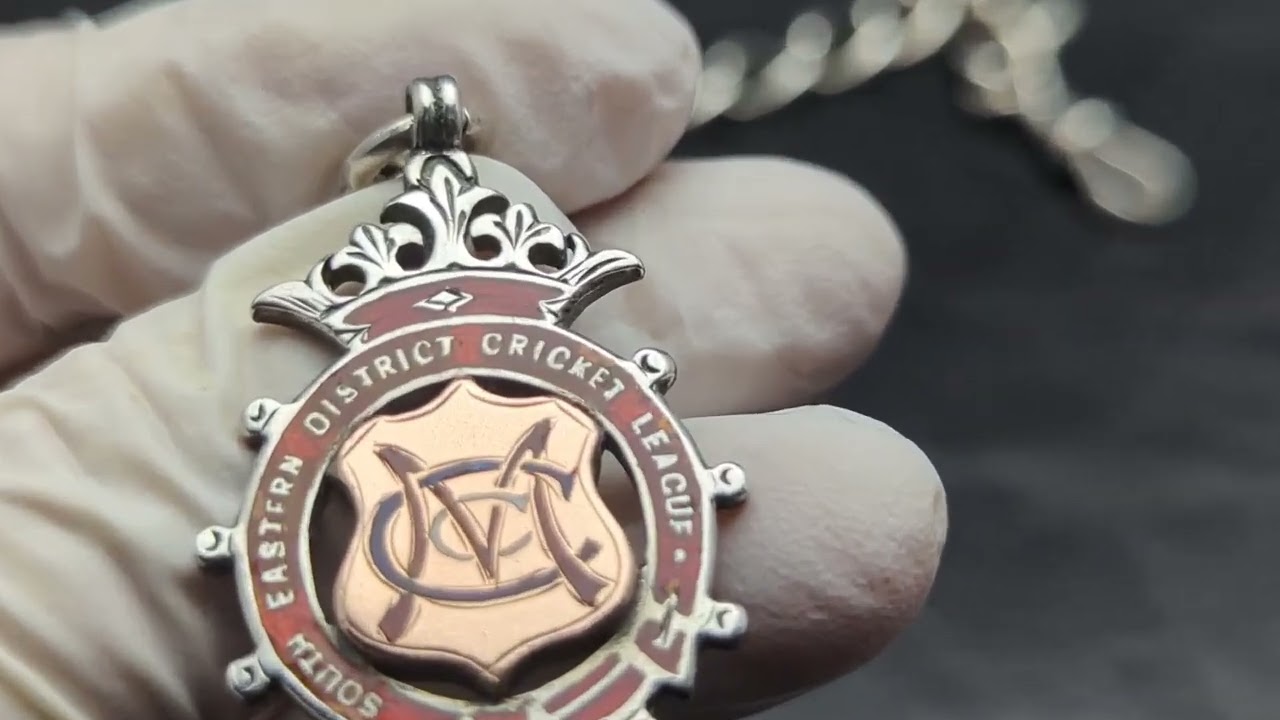 1900年頃 英国アンティーク 純銀製アルバートチェーン 52g 純銀