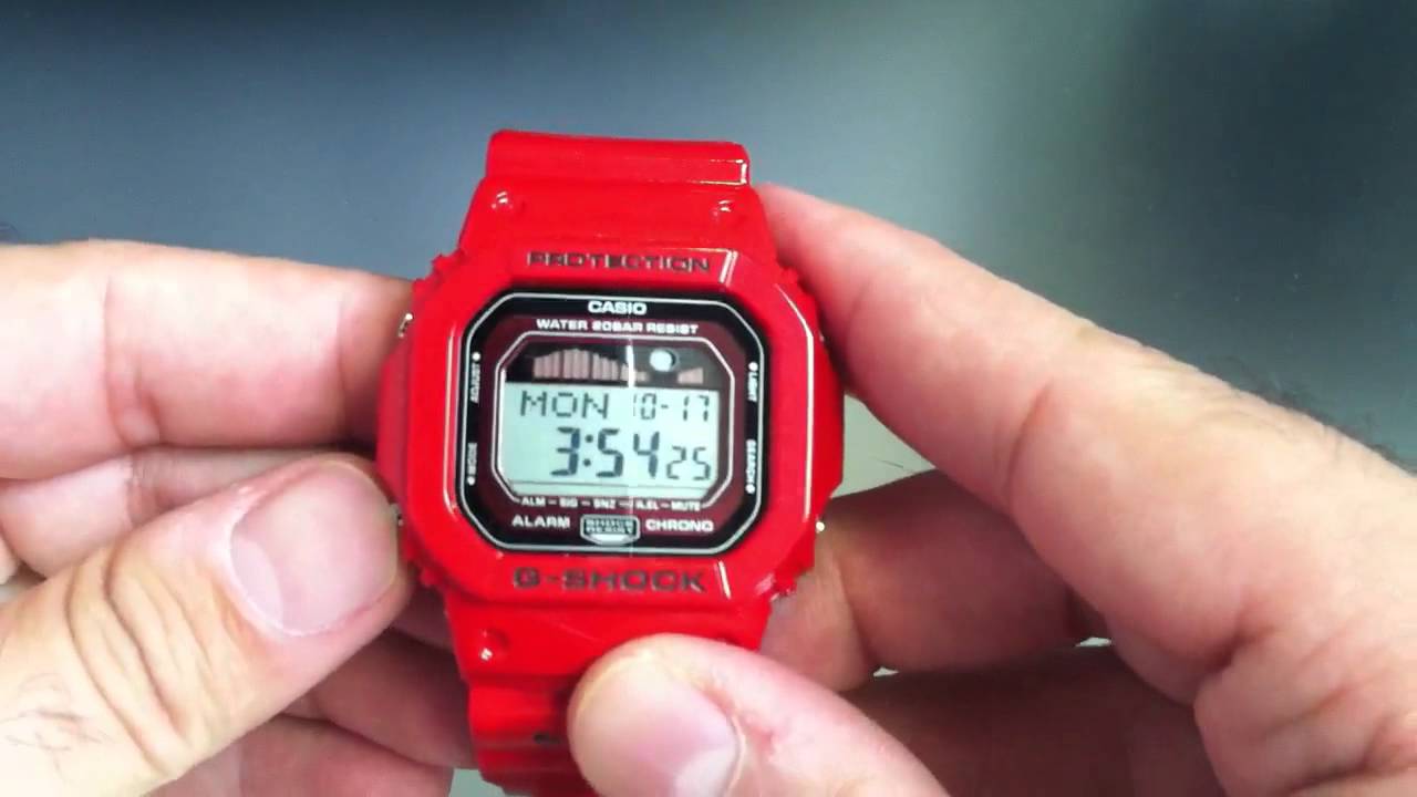 Red Casio G-Shock G-Lide Watch GLX5600-4 - YouTube