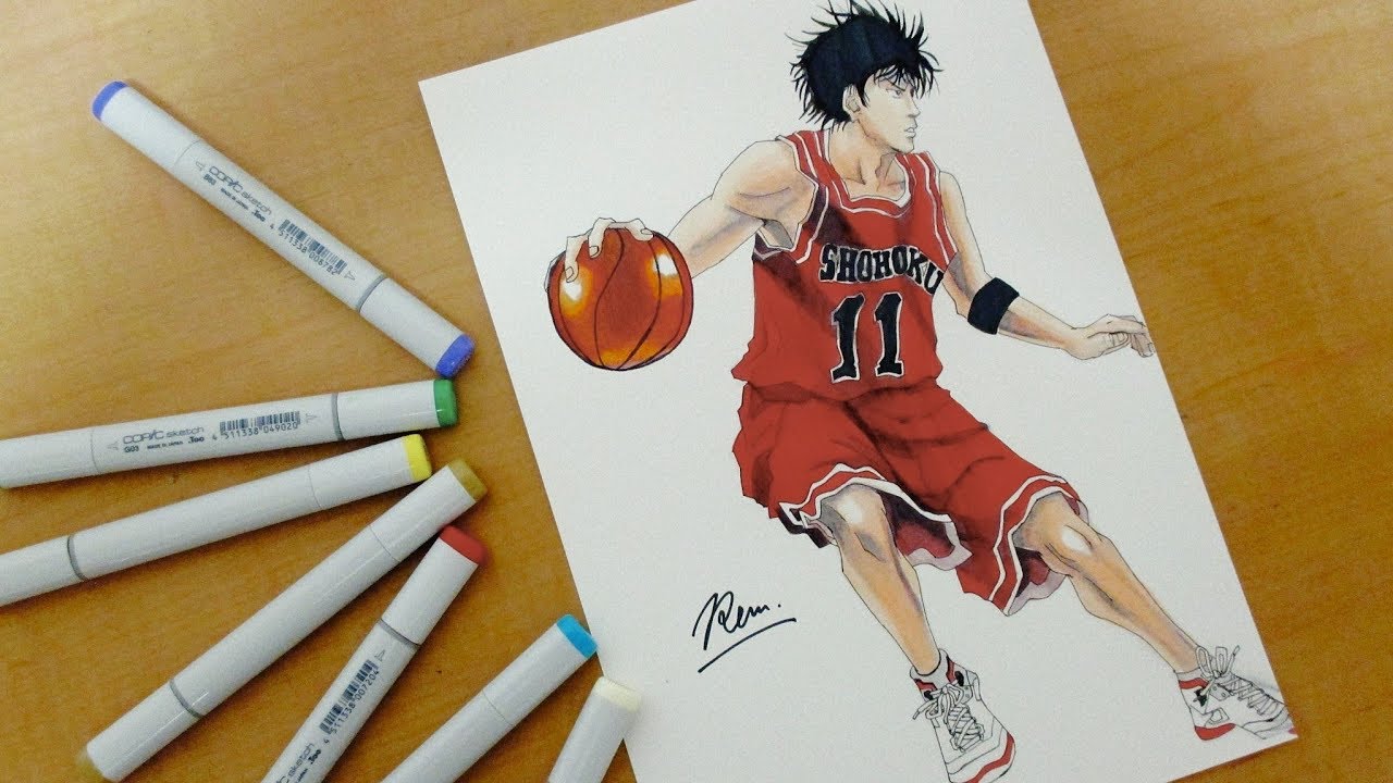 Drawing Kaede Rukawa from SLAM DUNK【Anime Art】 - YouTube