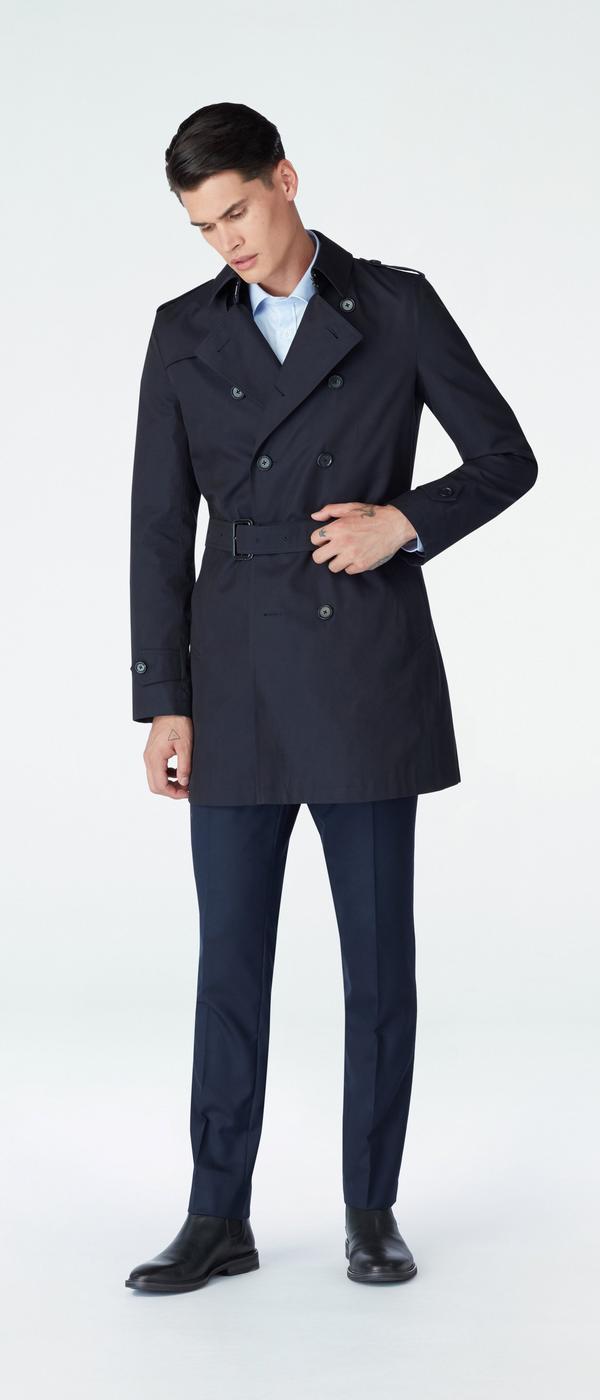 Men's Custom Trenchcoats - Heywood Navy Trenchcoat | INDOCHINO