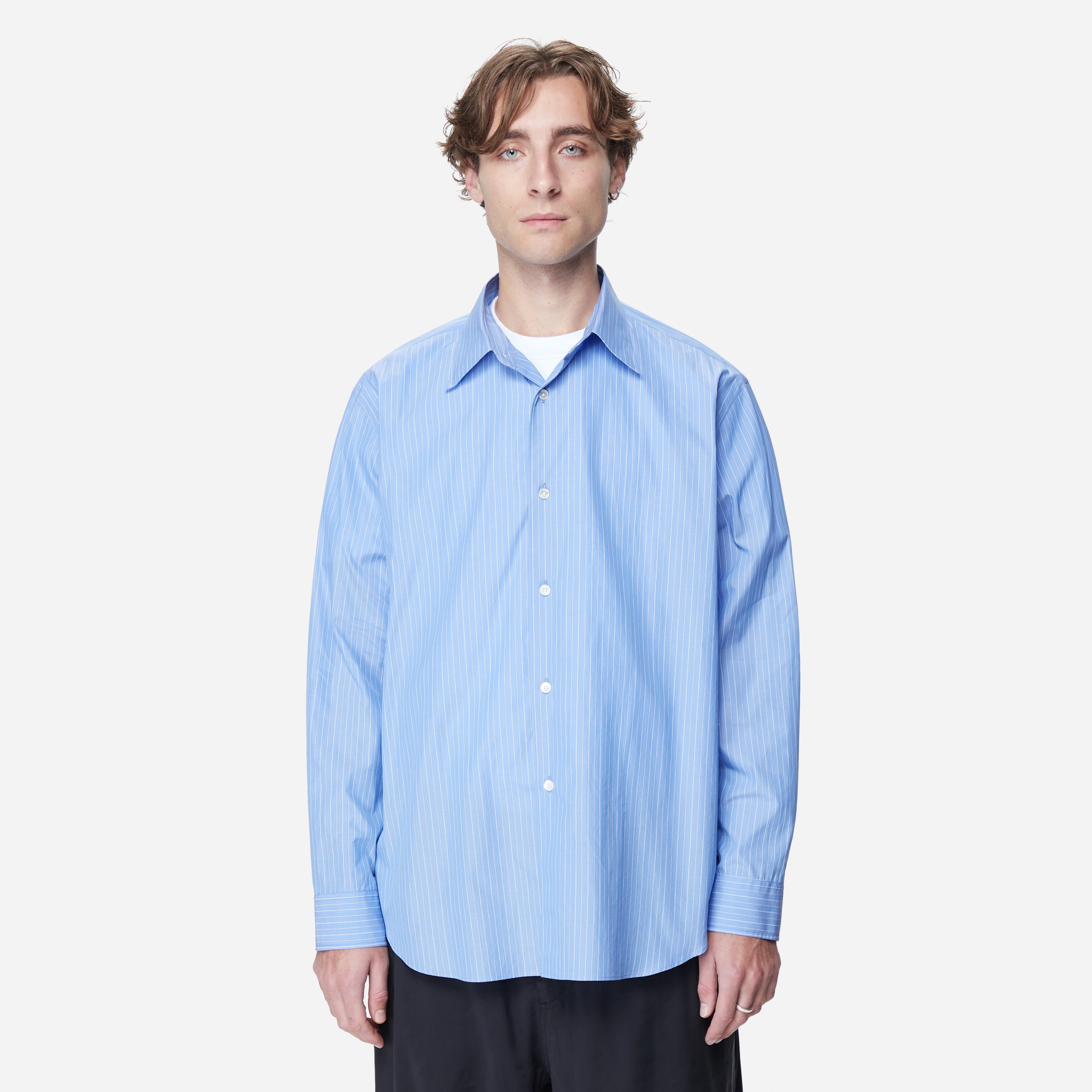 Blue Auralee Suvin Stripe Shirt | HIP