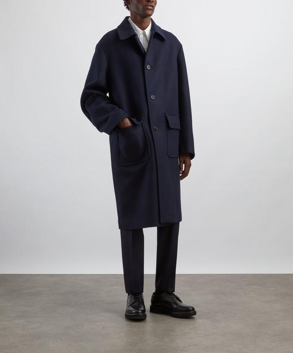 Dries Van Noten Navy Wool Car Coat | Liberty