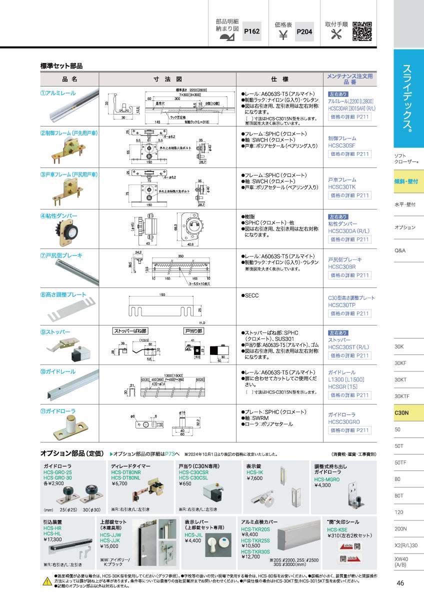 スライデックス HCS-C3015N（レール L=2800）｜ダイケン（DAIKEN