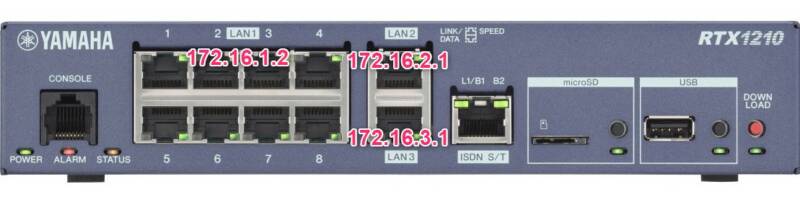 YAMAHAのルーターを使ってネットワークセグメントを分ける設定