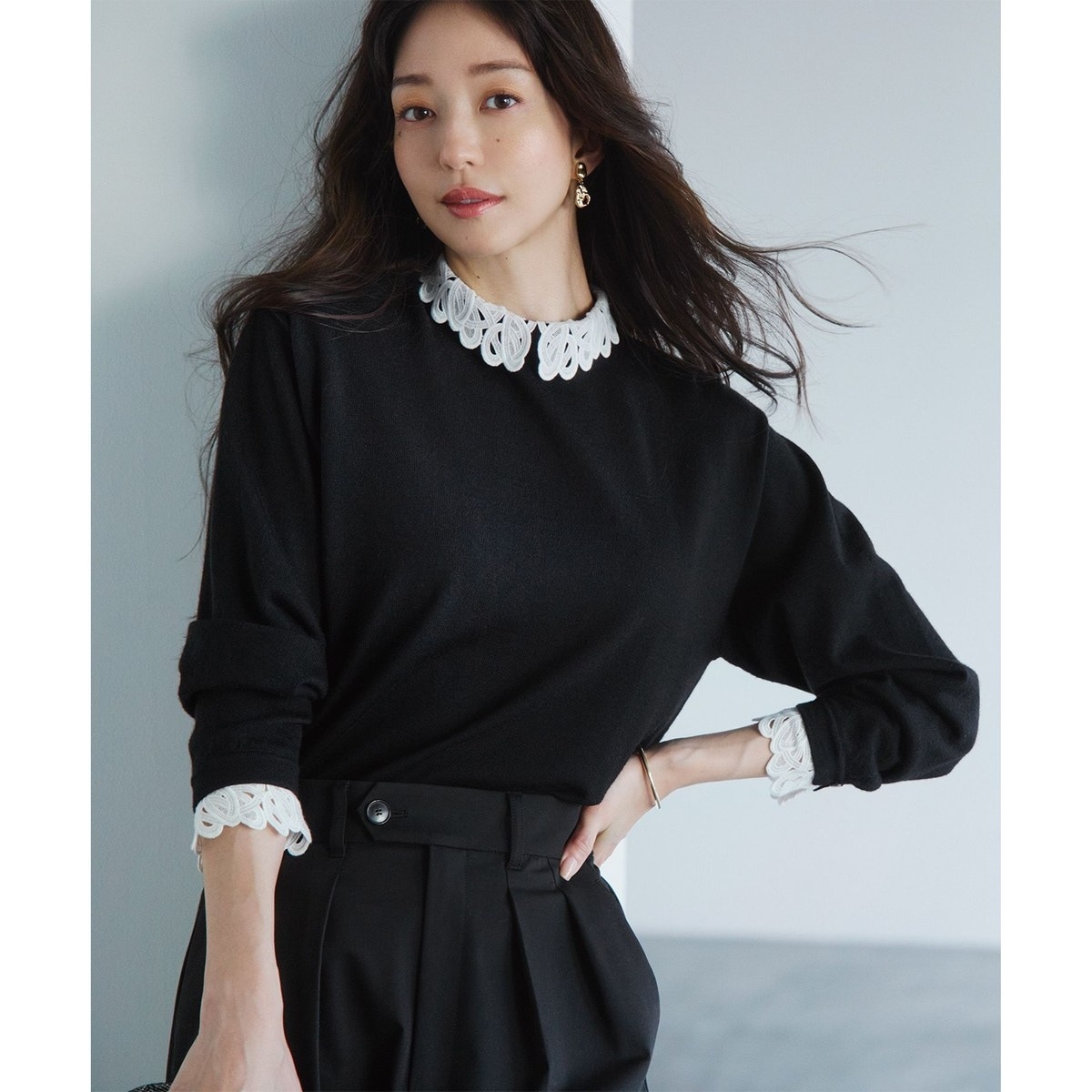 洗える】エンブロイダリーニット | 23区(23KU) | マルイウェブチャネル