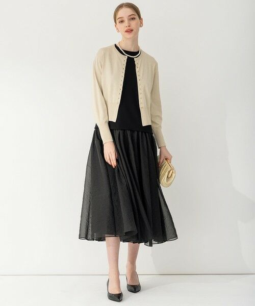 APPLAUDIR】クリアジョーゼットコンビ ドレス （ドレス）｜L size