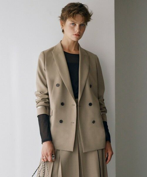 セール】 ウール2WAYストレッチ ダブルブレストジャケット