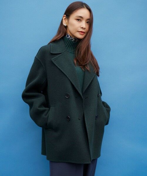 滝沢眞規子さん着用】MANTECOPureリバー Pコート （ピーコート）｜L