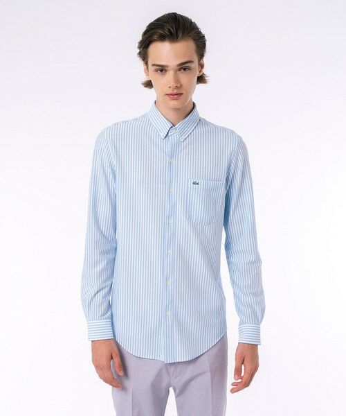 セール】 クールマックスブレンド鹿の子地ストライプシャツ （シャツ