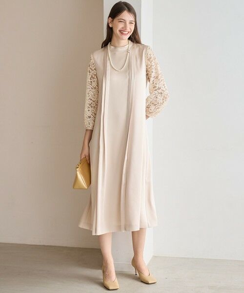 APPLAUDIR】ノーブルサテン レースコンビドレス （ドレス）｜23区
