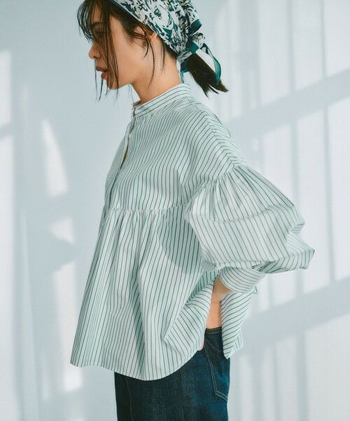 セール】 【洗える】CANCLINI ギャザー フレア ブラウス （シャツ