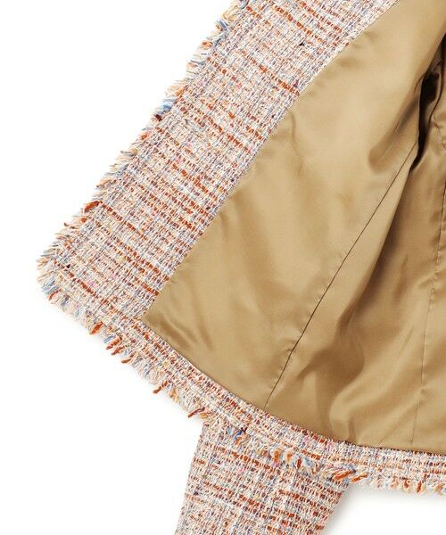 GIOLICAツイード ノーカラー ボタン ジャケット （その他アウター