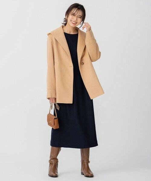 セール】 【CLASSY.1月号掲載】ウールカシミヤビーバー フード付き