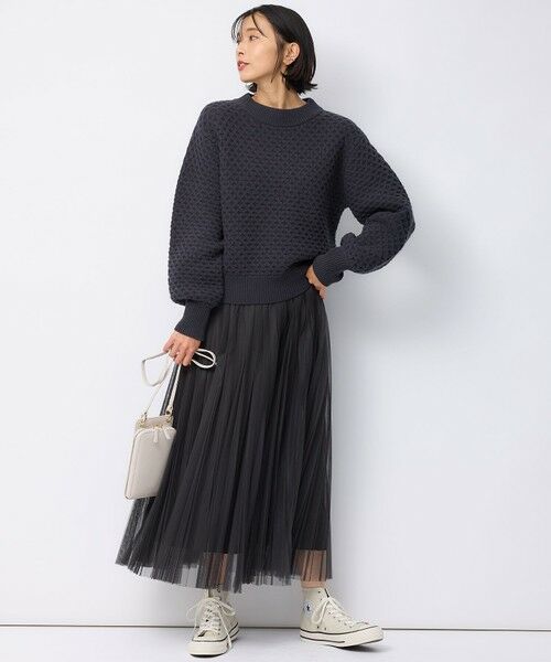 セール】 【洗える】チュール プリーツ スカート （ロング・マキシ丈